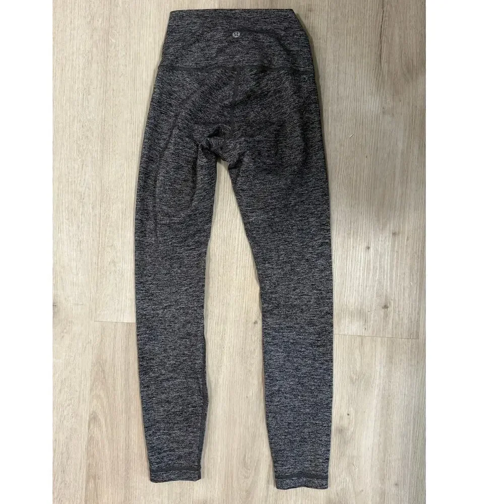 Lululemon Wunder Under Hi Rise 7/8 Tight 25” Luon Heathered Black W5AOUS Size 2